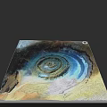 Detailed Natural Microtopography With Circular Structure And Colorful Desert Zones