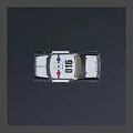 Classic Police Car With Red Blue Lights 911 Number And Badge Design