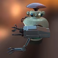 Detailed Robot Character With Mechanical Structure Blue Eyes Clawed Arms And Metal Body
