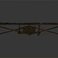 Rustic Wooden Pallet Platform with Small Ladder Shelf and Sturdy Legs