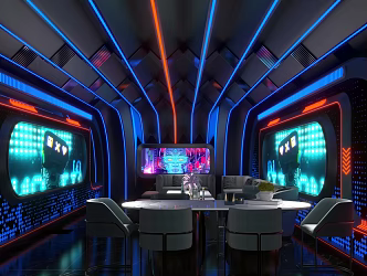 Party KTV Room Sci-fi Blue KTV Box Party KTV 3d model