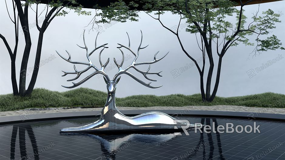 Modern City Sculpture Sculpture Animal Sculpture Stainless Steel Sculpture Landscape Sculpture model