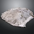 3D Terrain Model With Irregular Shape And Silver White Textured Surface