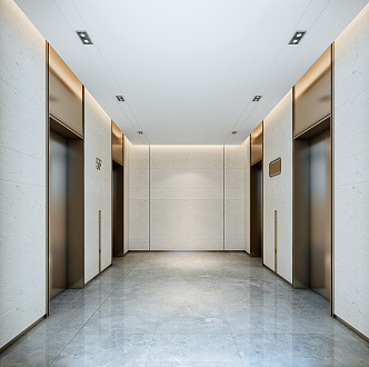 modern elevator hall office elevator hall 3d model