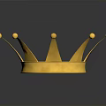 Golden Crown Shiny Decorative Household Item With Spheres And Reflection On Dark Background