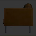 Modern Brown Two Seater Sofa With Metal Legs And Sleek Design