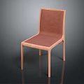 Modern Minimalist Leisure Chair With Wooden Frame And Brown Upholstery