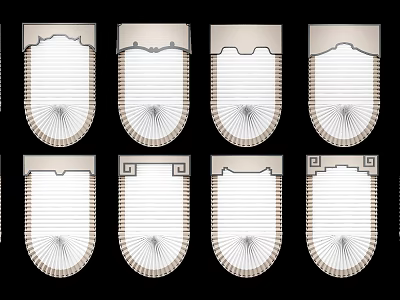 Classic And Modern Roman Shades With Diverse Top Patterns And Textured Fabrics 3d model
