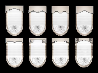 New Chinese-style Roman shutter combination 3d model
