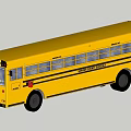 Yellow School Bus With Kids Boarding On Street Near Trees