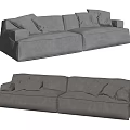 Modern Gray Fabric Multi Person Sofa With Plush Cushions And Comfortable Design 3d model