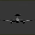 Silver Commercial Passenger Jet With Radar Dome On Top And Reflective Surface