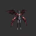 Game Movie Demon Character Featuring Large Wings Horned Head And Clawed Arms