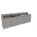 Stainless Steel Kitchen Sink With Faucet And Countertop In Modern Cabinets Setup