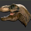 Realistic Tyrannosaurus Rex Dinosaur Head Sculpture With Open Mouth Sharp Teeth And Textured Skin