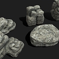 Stone 333 Cartoon Stone Rock Stone Block Boulder Stone Pillar Cliff 3d model