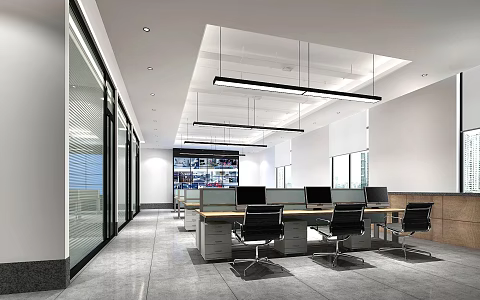 modern public office area office 3d model