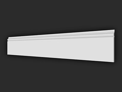 White Decorative Molding Component With Smooth Surface For Interior Design 3d model