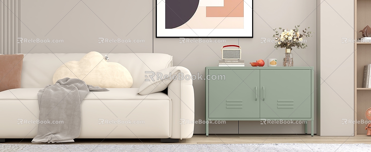 Living room storage cabinet tin cabinet bookcase and so on 3d model