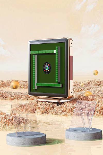 Modern Security Safe With Green Body Circular Control Panel And Golden Spheres On Grass 3d model