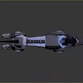 Futuristic Robot Dog Character With Geometric Structure And Blue Accents