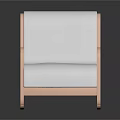 Modern Minimalist Leisure Chair With White Seat Backrest And Pink Frame