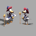 Little White Duck Mage Duck Donald Duck Pet Monster Hand Painted Style Game Style 3d model