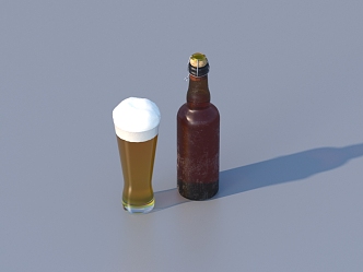 Beer Bottle Beer Mug Food Kitchen Supplies Household Supplies 3d model