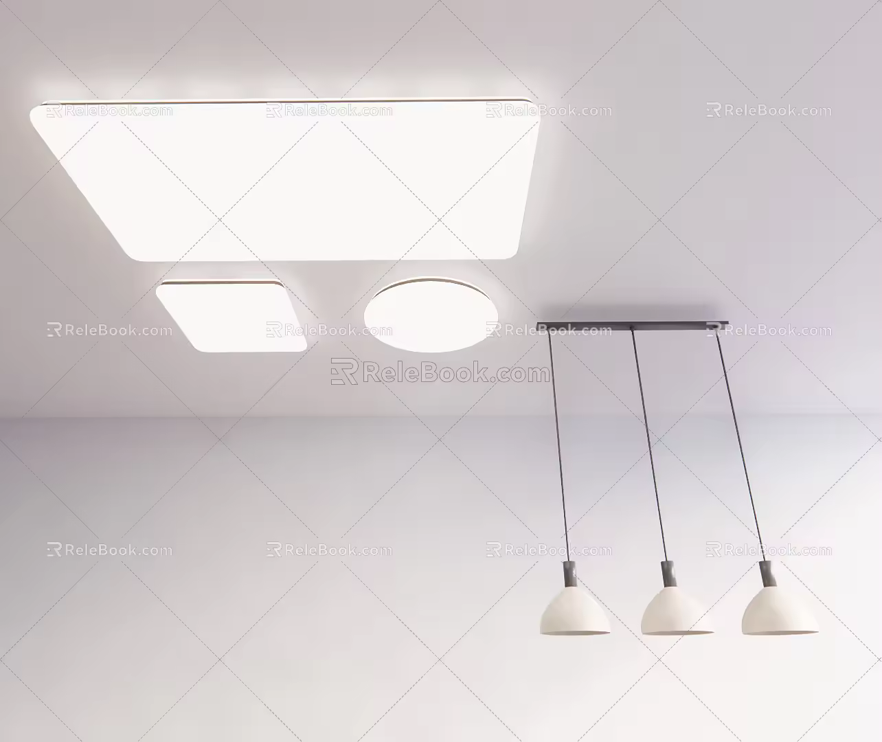 Modern lighting combination ceiling lamp chandelier 3d model