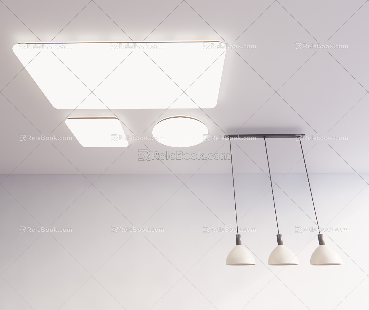 Modern lighting combination ceiling lamp chandelier 3d model