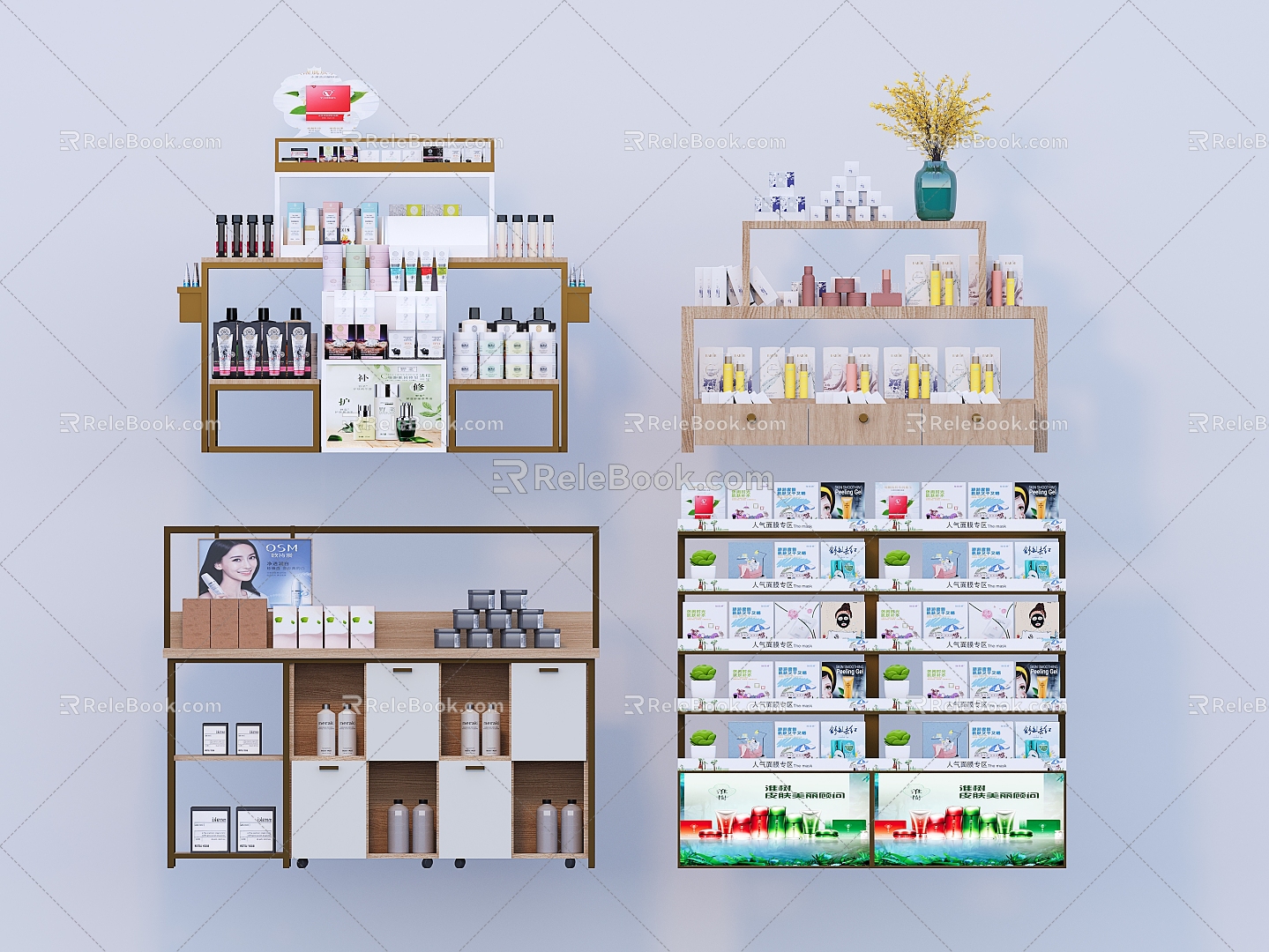 Modern cosmetics display cabinet 3d model