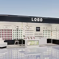 Modern Shopping Mall Counter Design With LOGO And Product Display Shelves