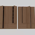 Modern Wooden Wardrobe With Double Door Open Design And Storage Shelves Drawers