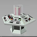 Space Mission Control Console With Multicolor Dials Buttons And Instrument Panels 3d model