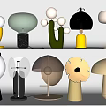 Modern Table Lamp Combination Reading Lamp Simple Table Lamp Light Luxury Table Lamp Glass Table Lamp Bedroom Study Table Lamp Art Table Lamp Metal Table Lamp Mushroom Lamps 3d model