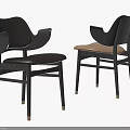 Modern Dining Chairs With Armrests Wooden Legs And Two Tone Seats