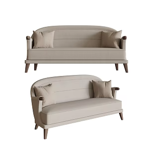 American Sofa Double Sofa Multiplayer Sofa Nordic European Style 3d model
