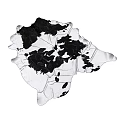 Stylish Modern Abstract Shaped Rug With Black White Irregular Patterns
