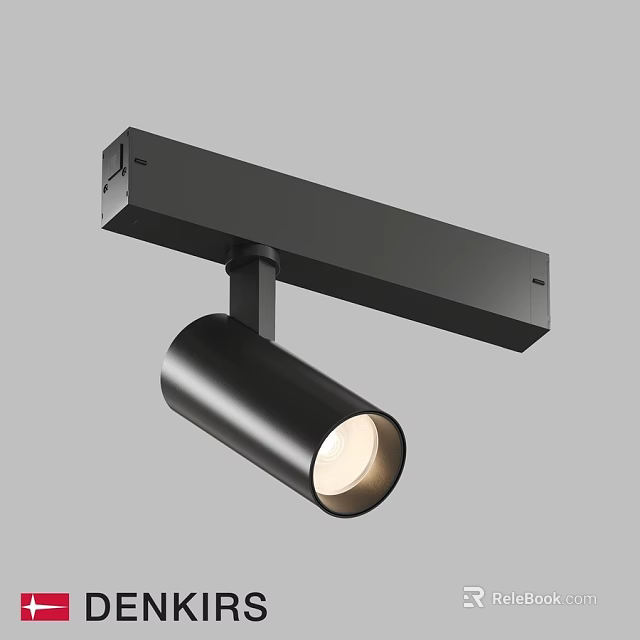 Sleek Black Modern Cylindrical Downlight Spotlight Track Mounted Fixture for Contemporary Interior Lighting 3d model 