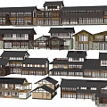 Traditional Japanese Houses Featuring Multiple Wooden Structures Black Roofs And Exterior Design