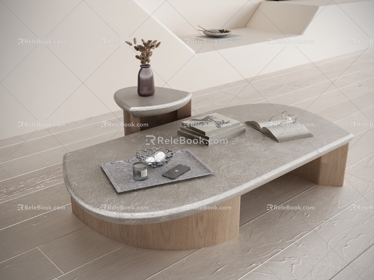 Modern coffee table ornaments 3d model