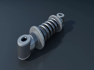 Industrial Equipment Spring Shock Absorber Component With Metal Connectors And Coil Structure 3d model