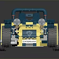 Yellow and Blue Toy Car Model with Open Cockpit and Large Wheels