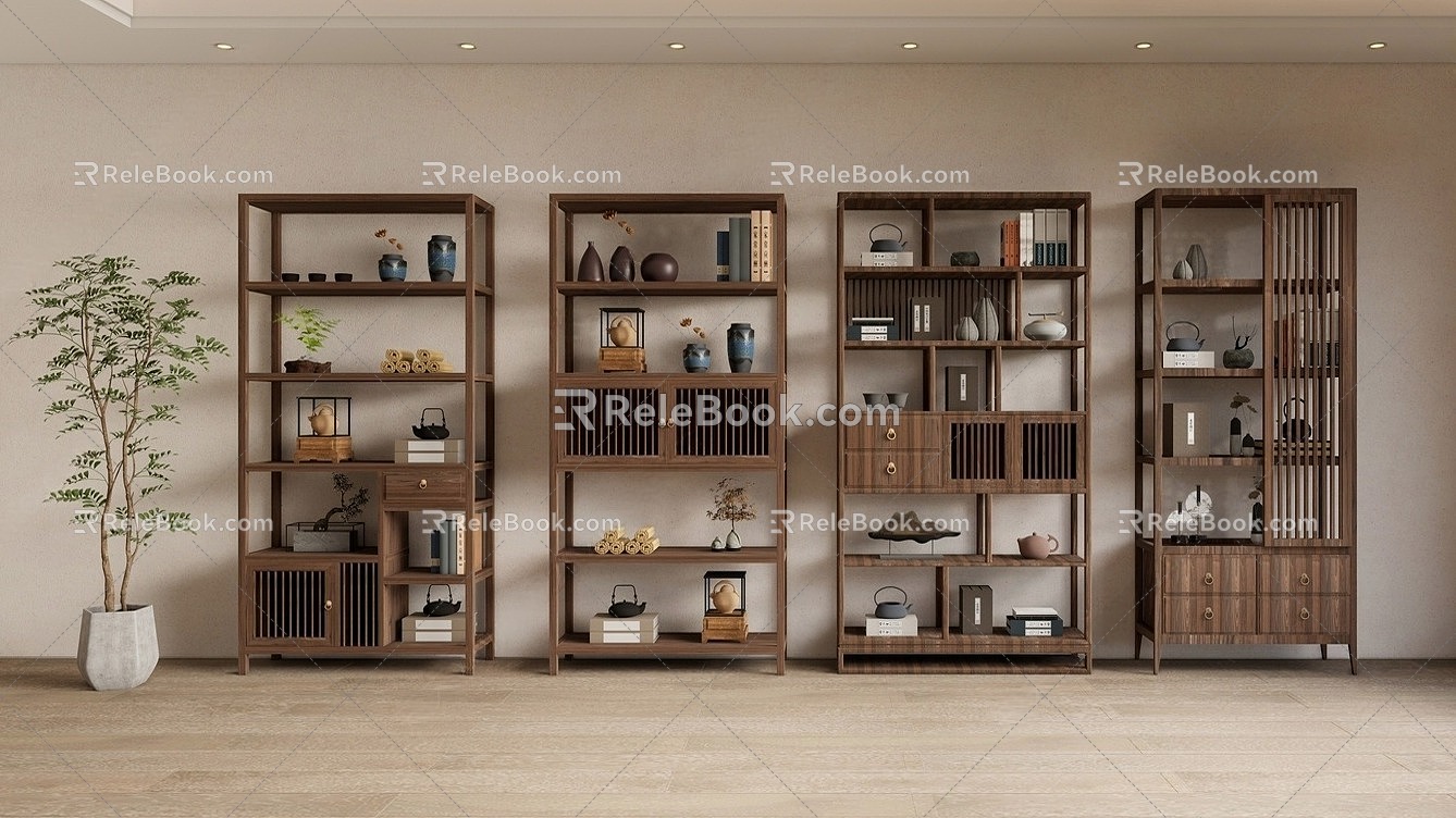 New Chinese-style Antique Rack Combination 3d model