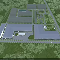 Industrial Factory Complex Aerial View With Lush Green Surroundings And Buildings