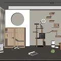 Modern Cat Furniture Interior With Stylish Tree Cabinet And Play Structures