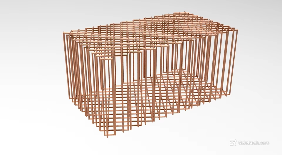 3D Brown Lattice Grid Structure Framework Design For Architectural Models 3d model 