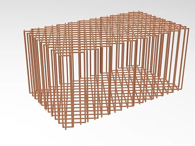 3D Brown Lattice Grid Structure Framework Design For Architectural Models 3d model
