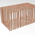 3D Brown Lattice Grid Structure Framework Design For Architectural Models