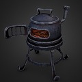 stove stove big stove iron stove coal charcoal wood 3d model